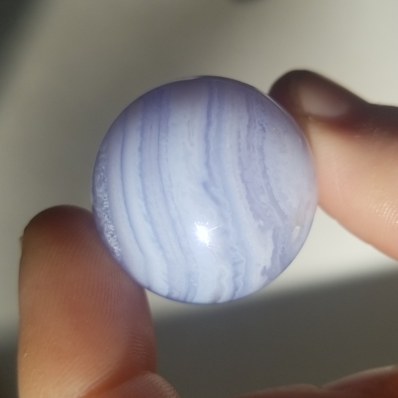 Blue Lage Agate Sphere - Picture 4 of 8